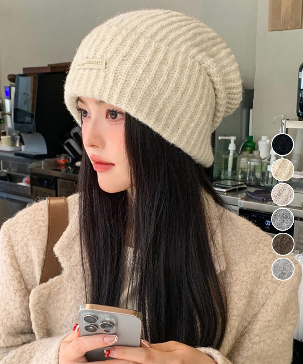 ニット帽 レディース くしゅくしゅ帽小顔