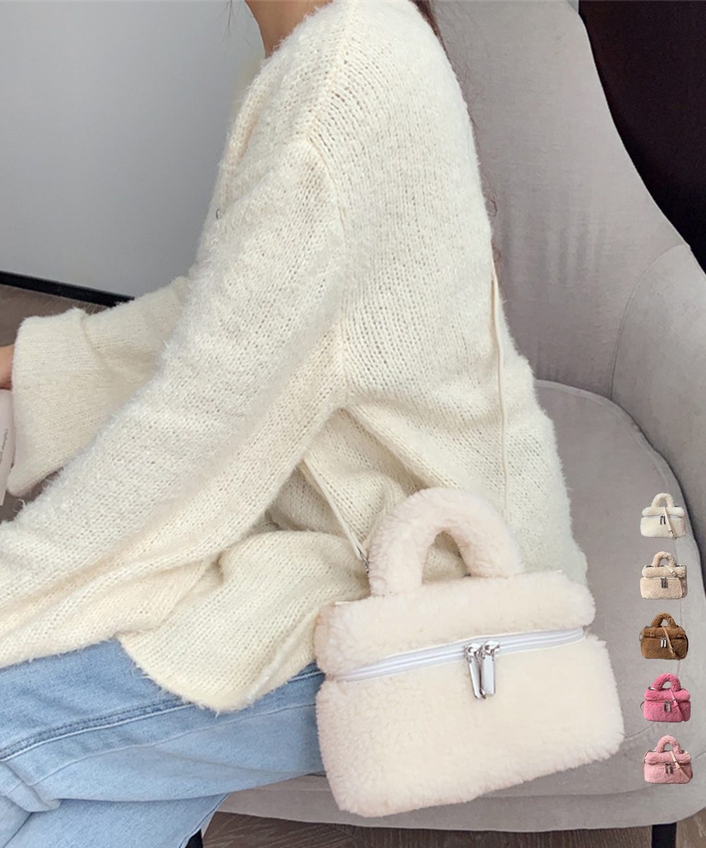 ボアショルダーバッグ もこもこミニバッグ