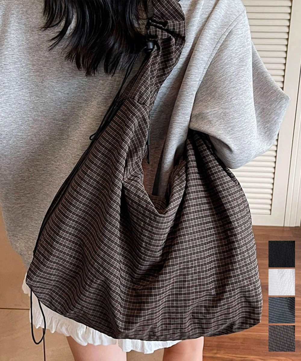 軽いチェック柄ショルダーバッグレディース