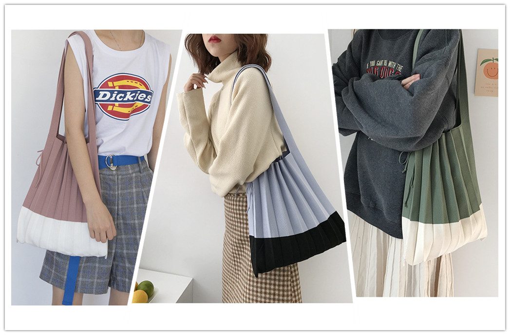 ショッピングバッグ エコバッグ 折りたたみバッグ レジ袋 プリーツバッグ ニットバッグ ファッション