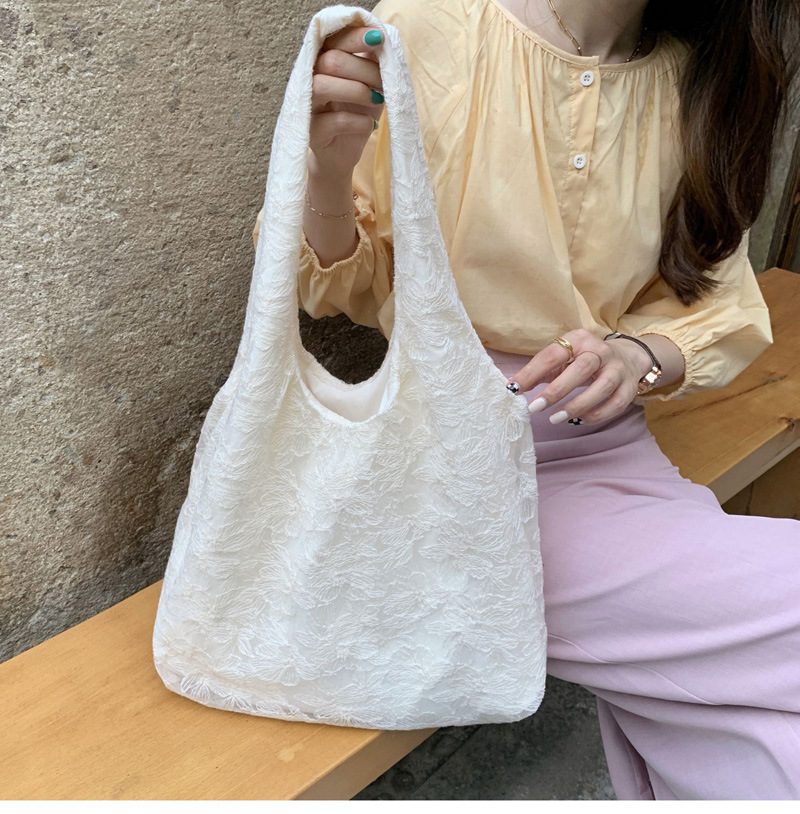 レースバッグ ショッピングバッグ エコバッグ ショルダーバッグ 折りたたみ 収納 韓国風 可愛い