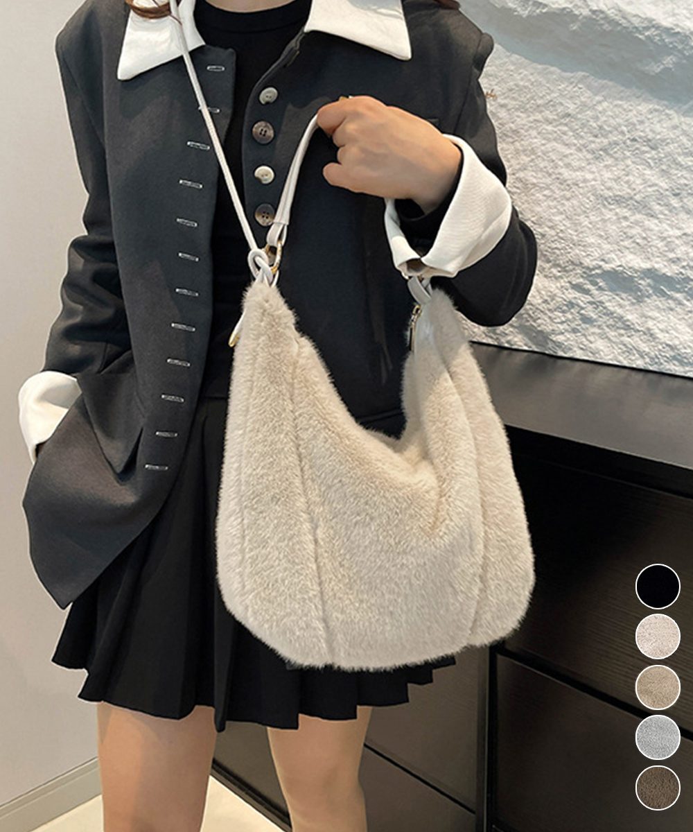 もこもこトートバッグエコファー秋冬バッグ