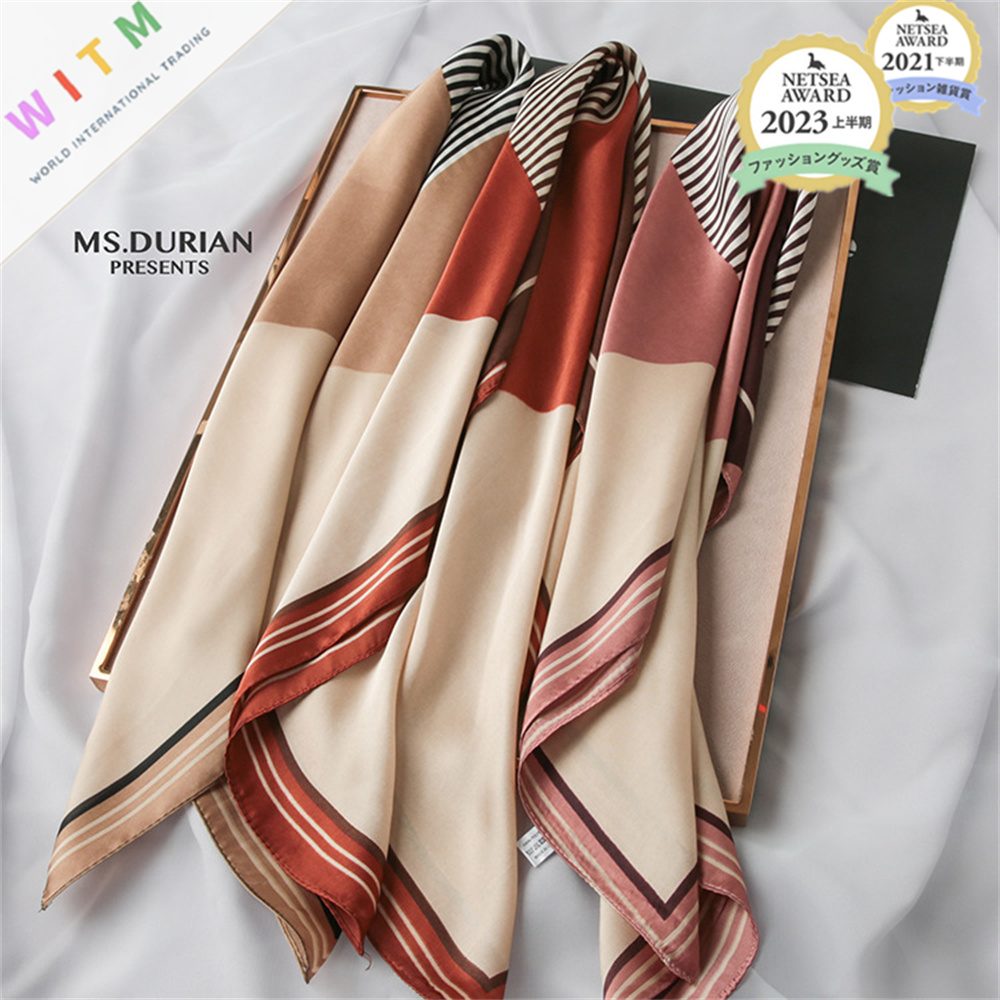 プリント スカーフ 四角形 70*70cm ネッカチーフ レトロ風 ファッション小物 エレガント 上品 レディース