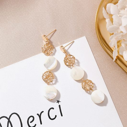 ピアス イアリング ロングタイプ アクセサリー レディースファッション 幾何柄