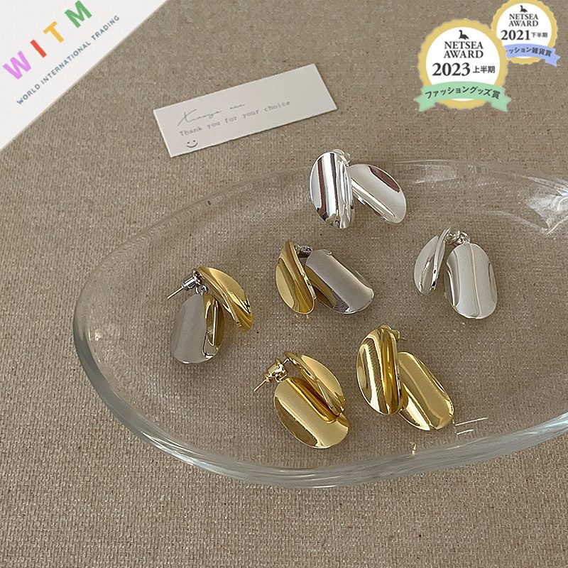 楕円 ピアス 金属アレルギー対応 S925 デザイン アクセサリー レディース オシャレ