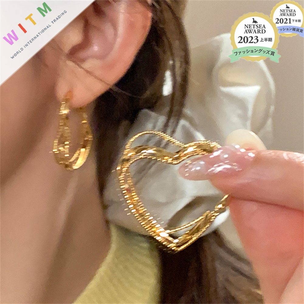 ハートピアス アクセサリー S925 多層デザイン 金属アレルギー対応 レディースファッション 上品
