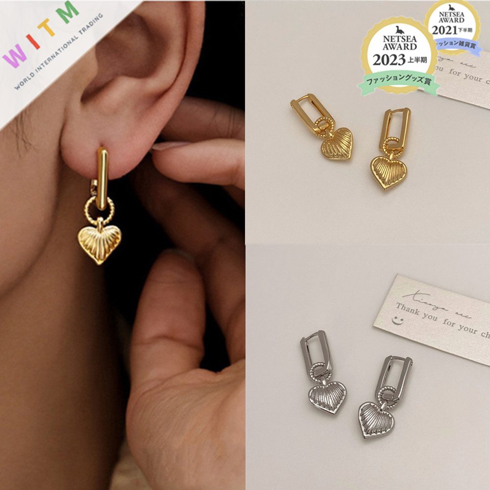 ハート ピアス 耳飾り S925 金属アレルギー対応 アクセサリー 高級感 レディース 上品