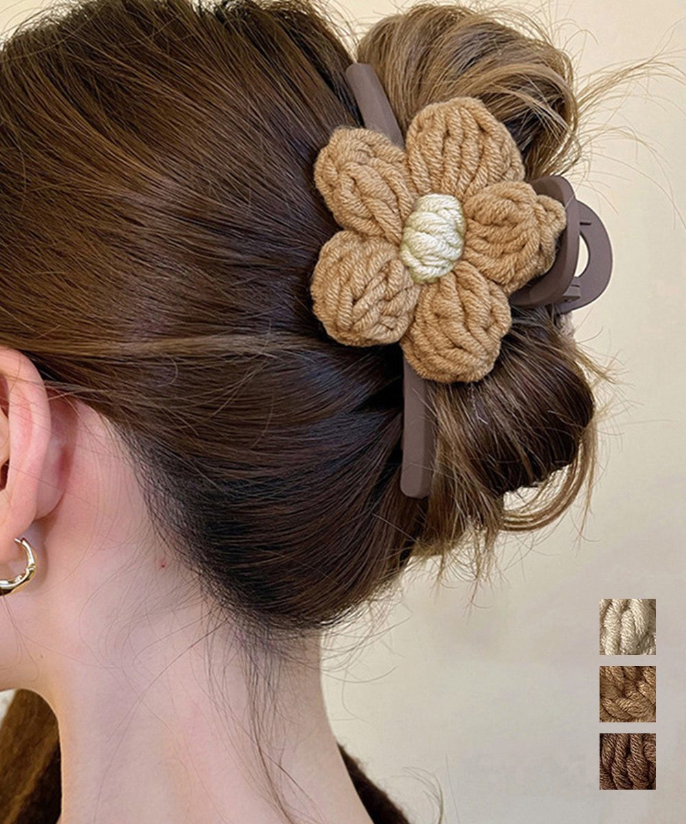 ヘアクリップレディース 花バンスクリップ
