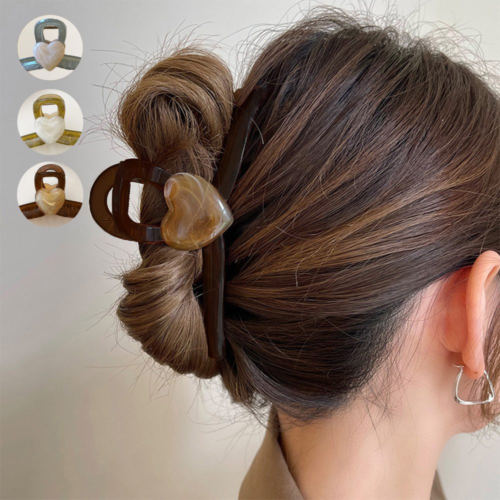ヘアクリップ バンスクリップ 樹脂ハート