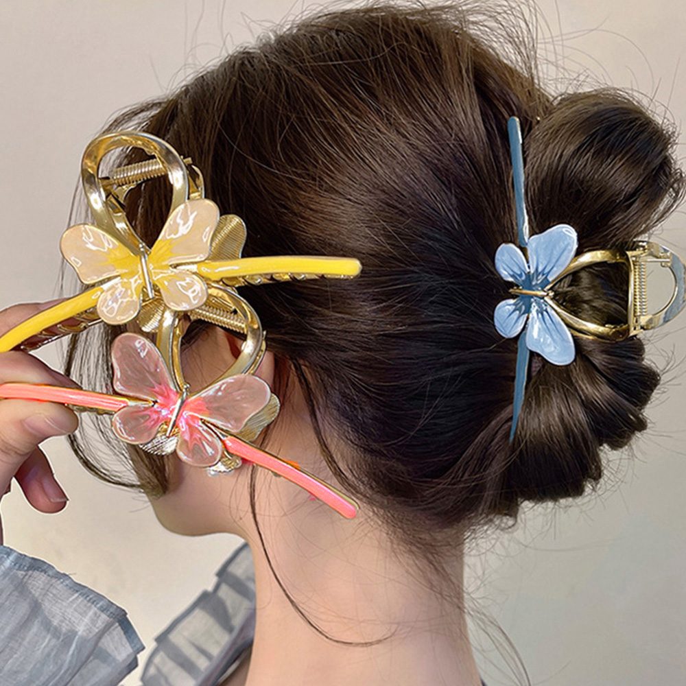 バンスクリップ 大きめ 蝶々ヘアクリップ