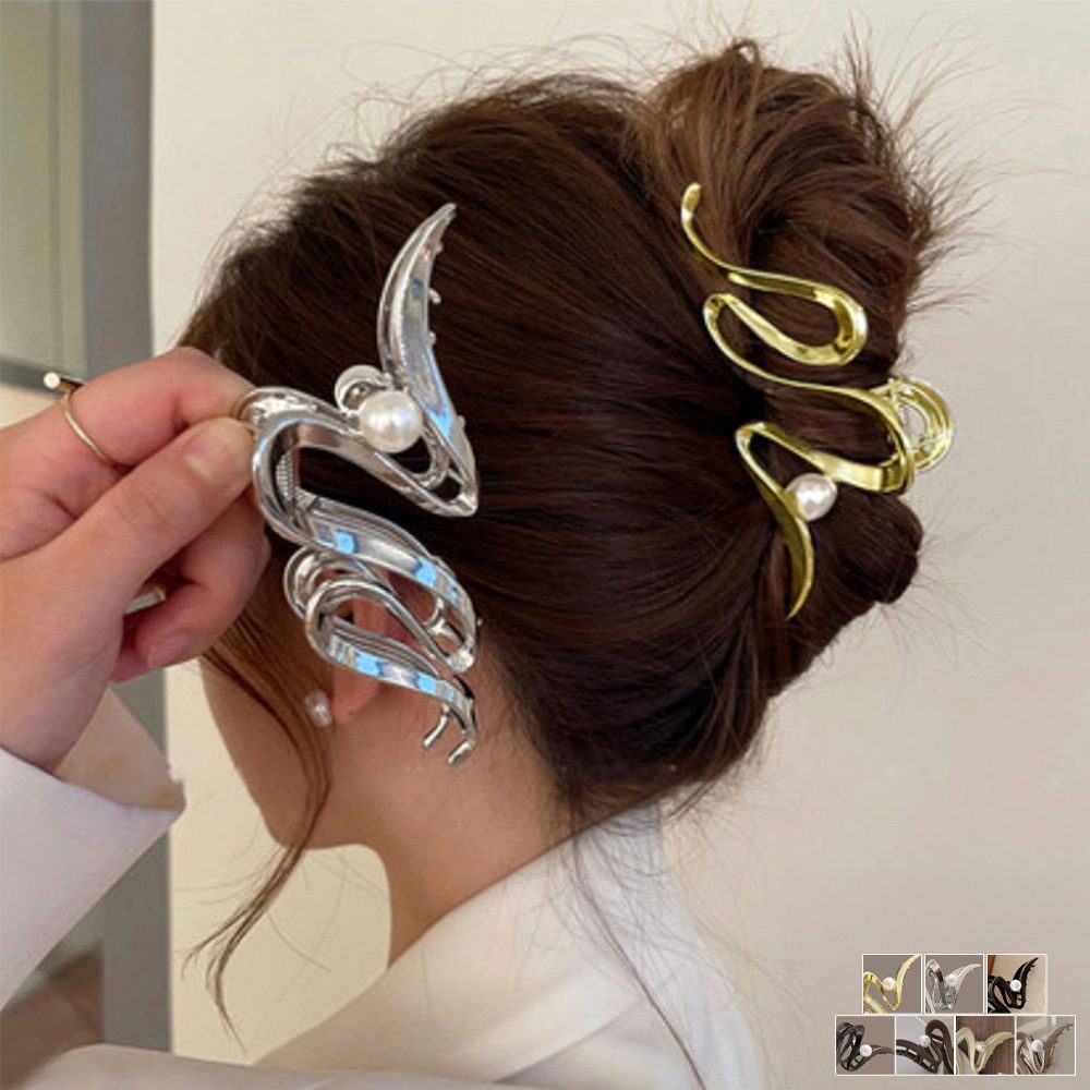 ウェーブヘアクリップ 韓国バンスクリップ