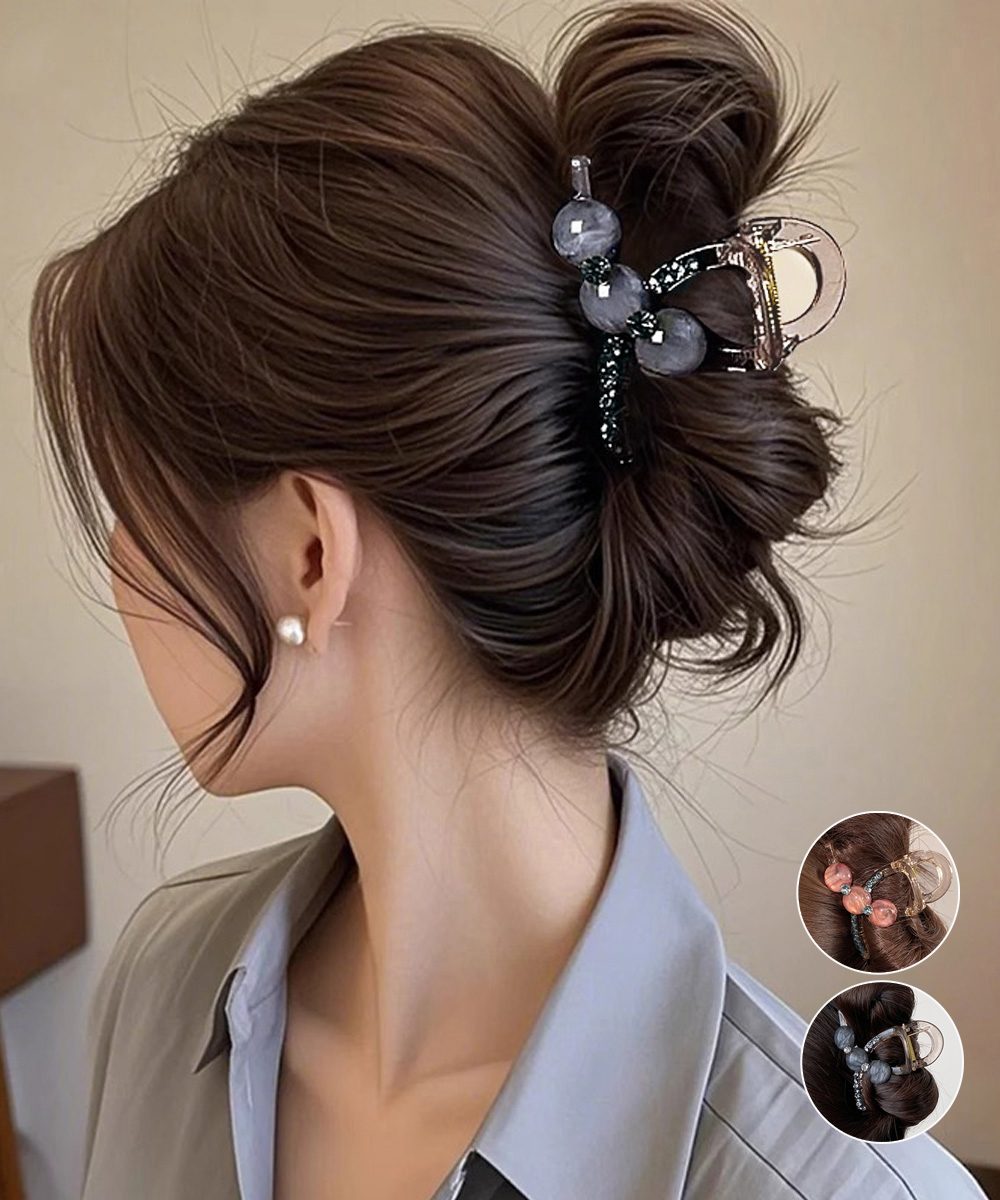 バンスクリップ ヘアクリップ ビーズ
