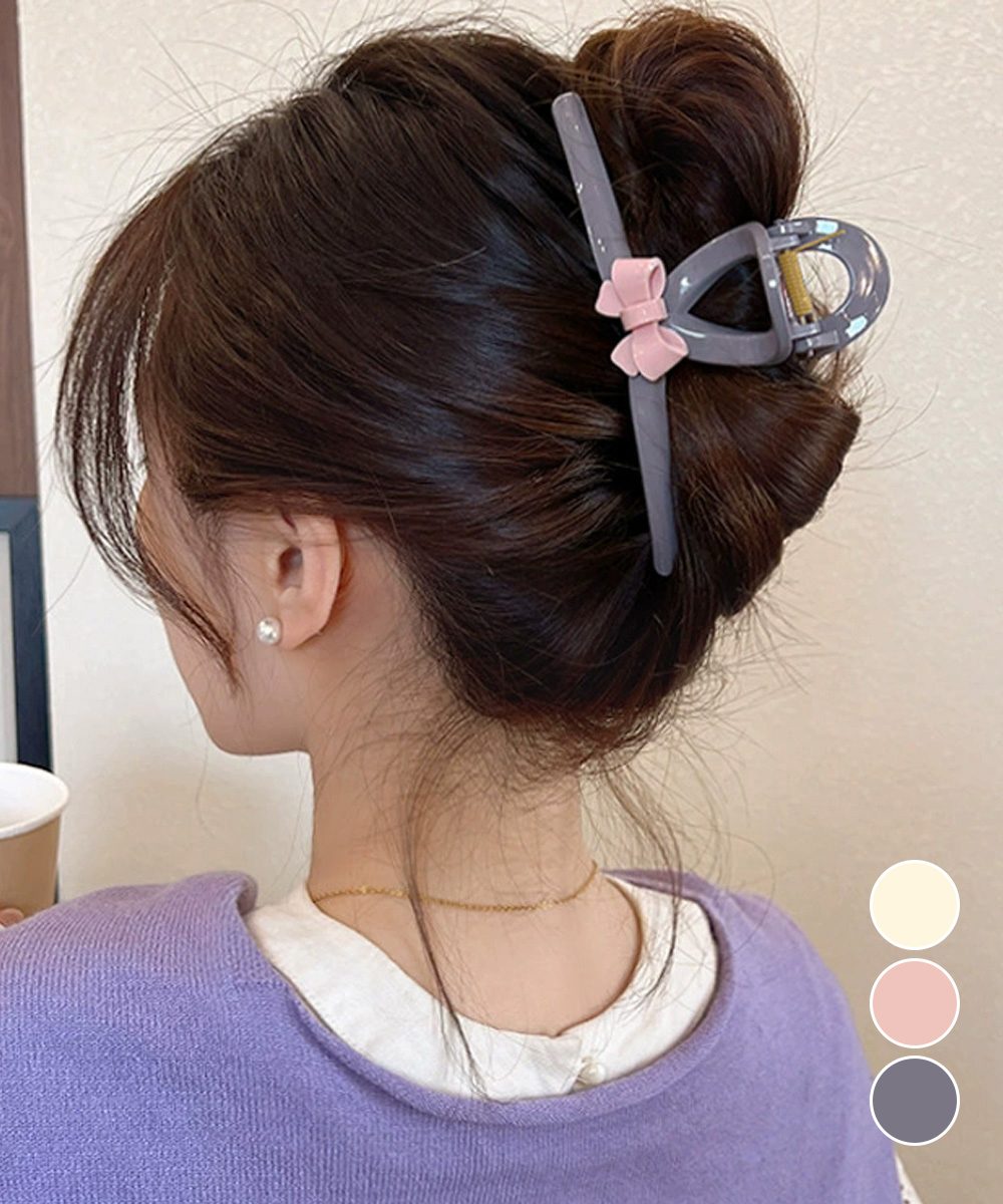 バンスクリップ リボン ヘアクリップ