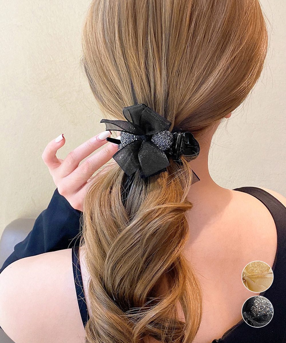 バンスクリップ リボン ヘアクリップ