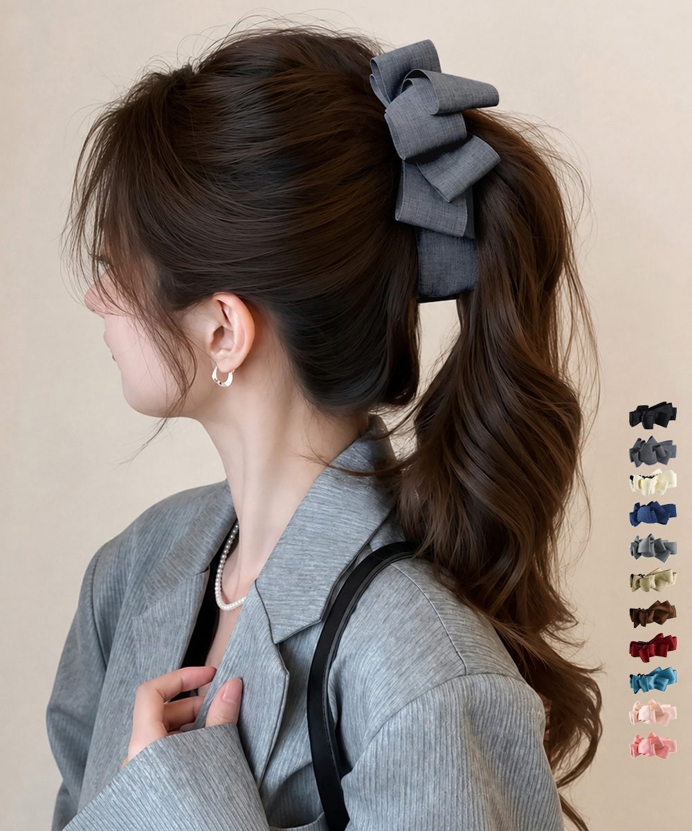 バナナクリップ ビッグリボンヘアクリップ