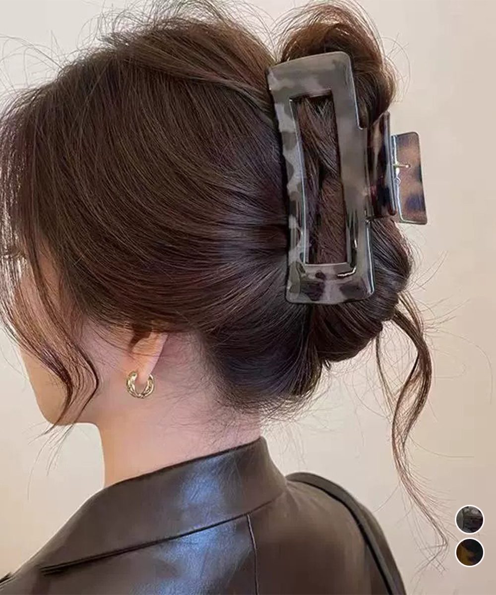 大人可愛い長方形ヘアクリップ