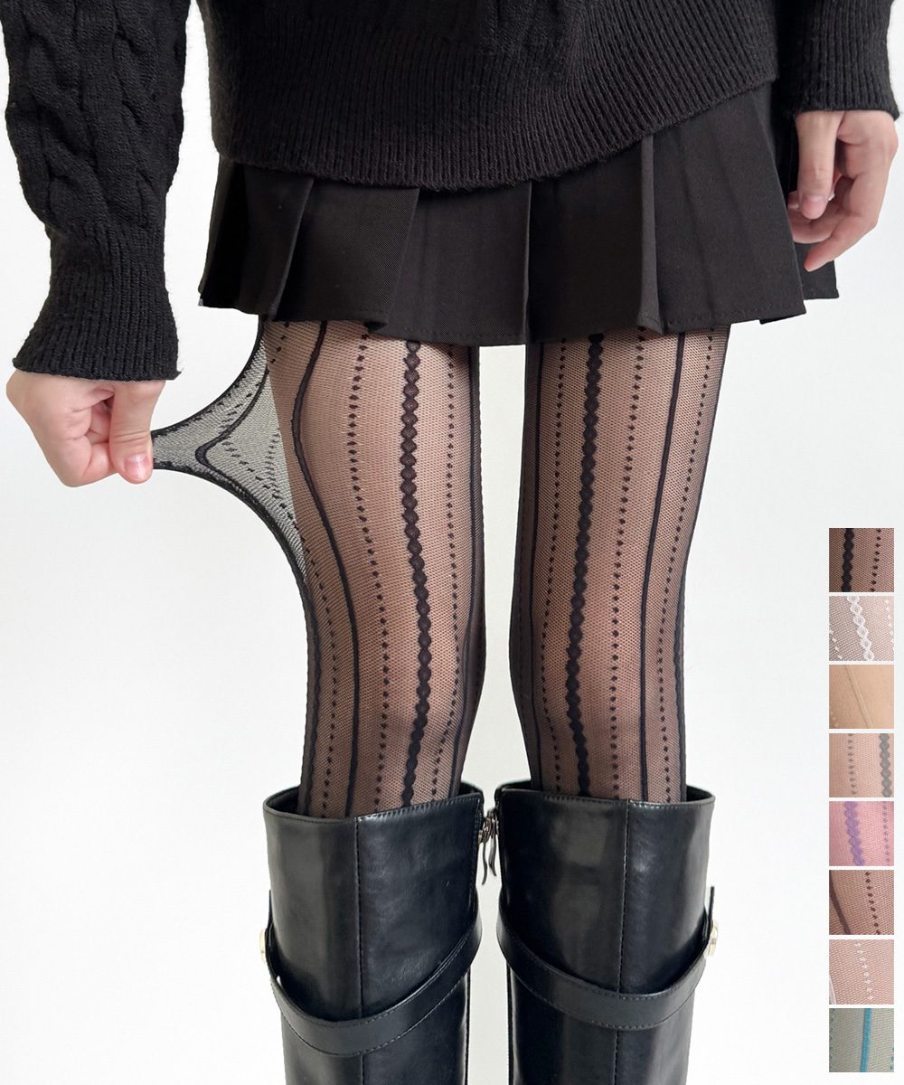 縦ライン パンティストッキング 細見え
