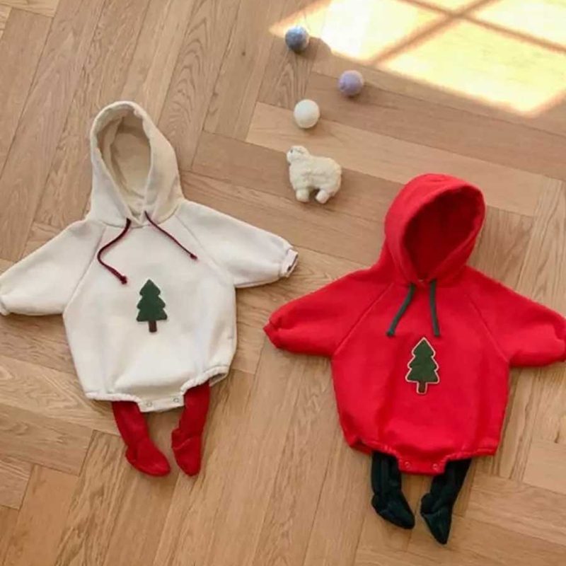 ins　クリスマス　子供服　ロンパース　サンタ　ベビー服　クリスマスツリー　可愛い　カバーオール