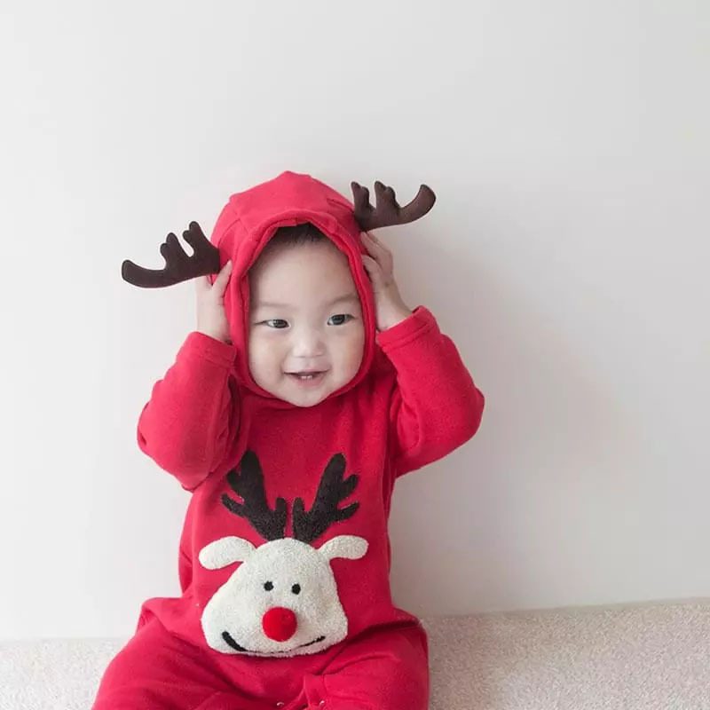 ins 子供 サンタ服 クリスマス 赤ちゃん ロンパース ベビー服 トナカイ 可愛い カバーオール