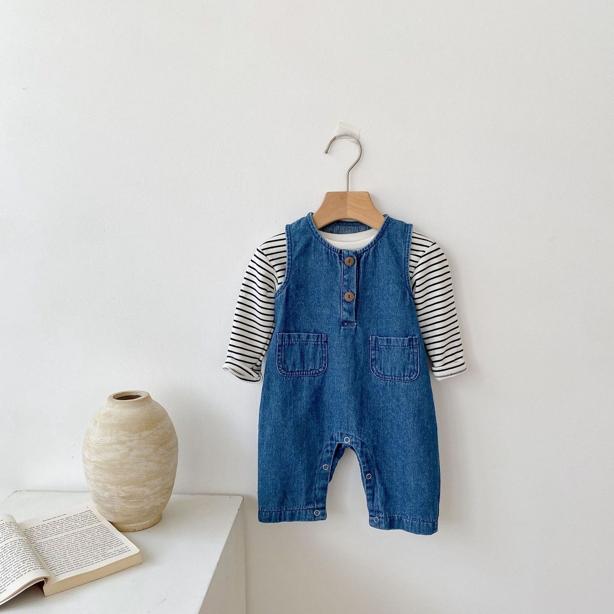 秋 ベビー服 デニム オーバーオール 子供服 おしゃれ 可愛い ロンパース デニムパンツ