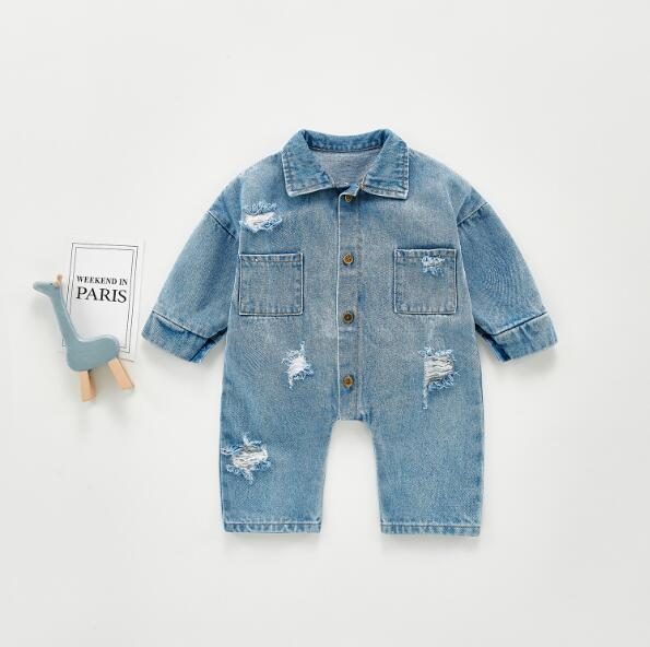 秋新作 ベビーロンパース ベビー服 子供服 デニム子供カバーオール オールインワン カジュアル