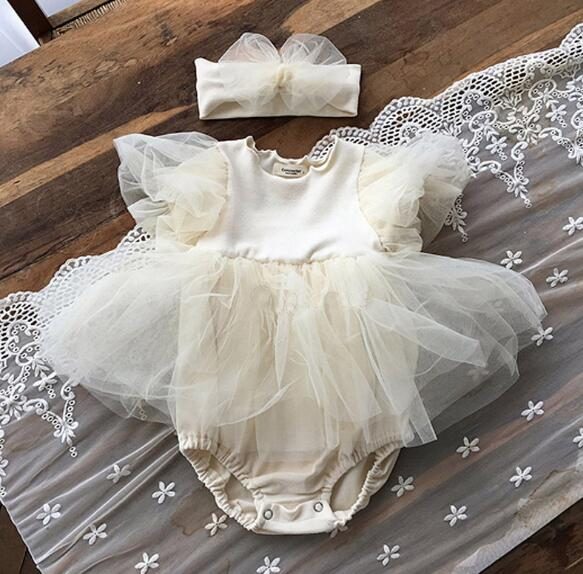 夏新作 子供服 ロンパース ヘアバンド 2色 ベビー服 カジュアル キッズ