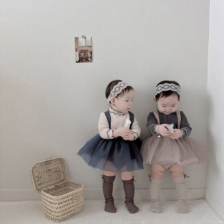 ins 秋新作　ベビー服　女の子　サロペット　ロンパース　チュール　選べる2タイプ　子供服　おしゃれ