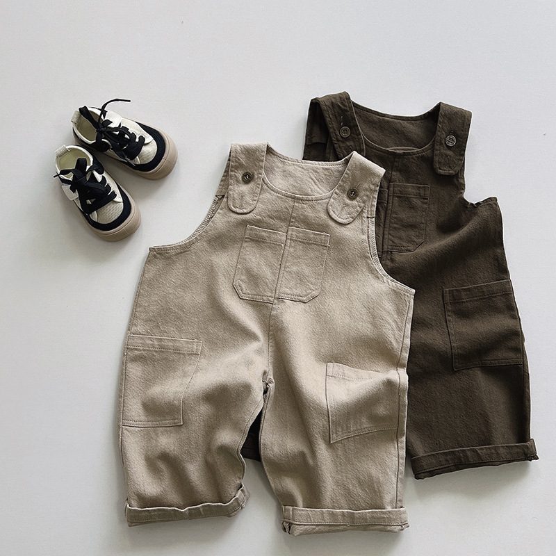 ins 秋新作 子供服 サロペット オーバーオール 可愛い キッズ服 無地 カジュアル ボトムス
