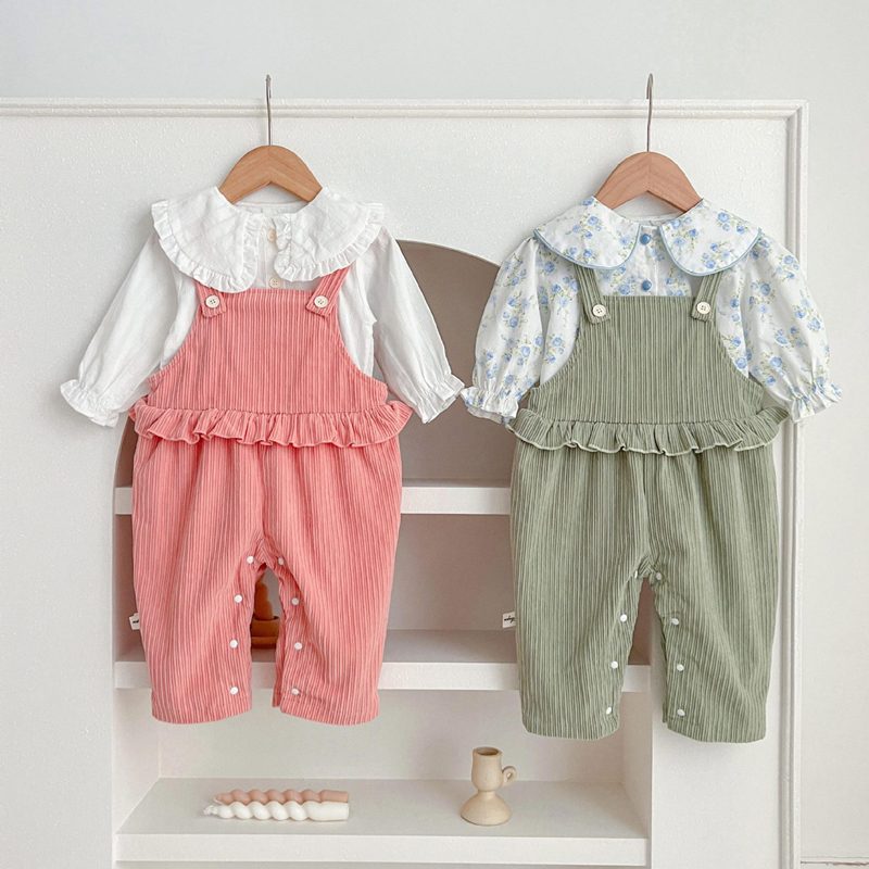 ins 秋新作 ベビー服 サロペット オーバーオール 可愛い 子供服 無地 カジュアル ボトムス