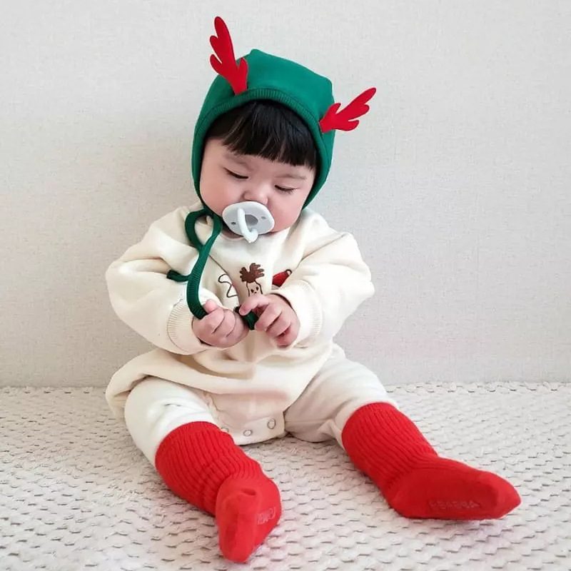 ins大人気 クリスマス ベビー服 ロンパース トナカイ ボンネット付き 可愛い サンタ服 おしゃれ