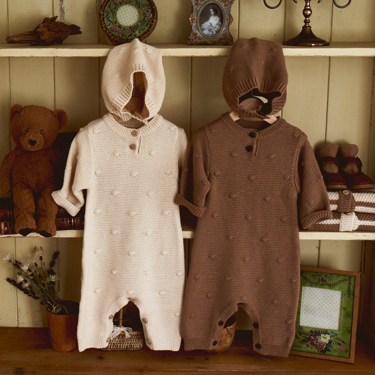 ins 秋冬新作　ベビー服　ニット　オールインワン　ロンパース　カバーオール　可愛い　新生児　おしゃれ
