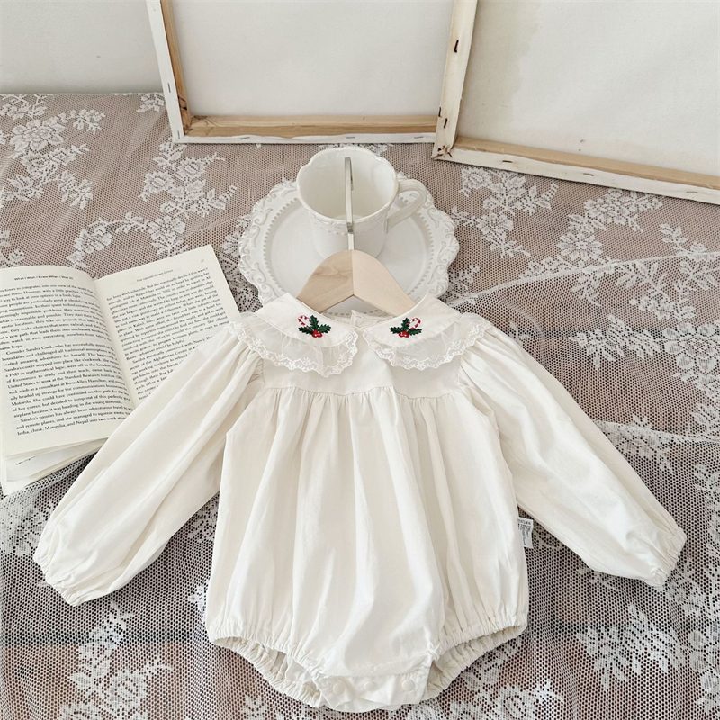 ins 秋新作 ベビー服 レース 花柄 ロンパース 女の子 カバーオール 可愛い 子供服 森ガール