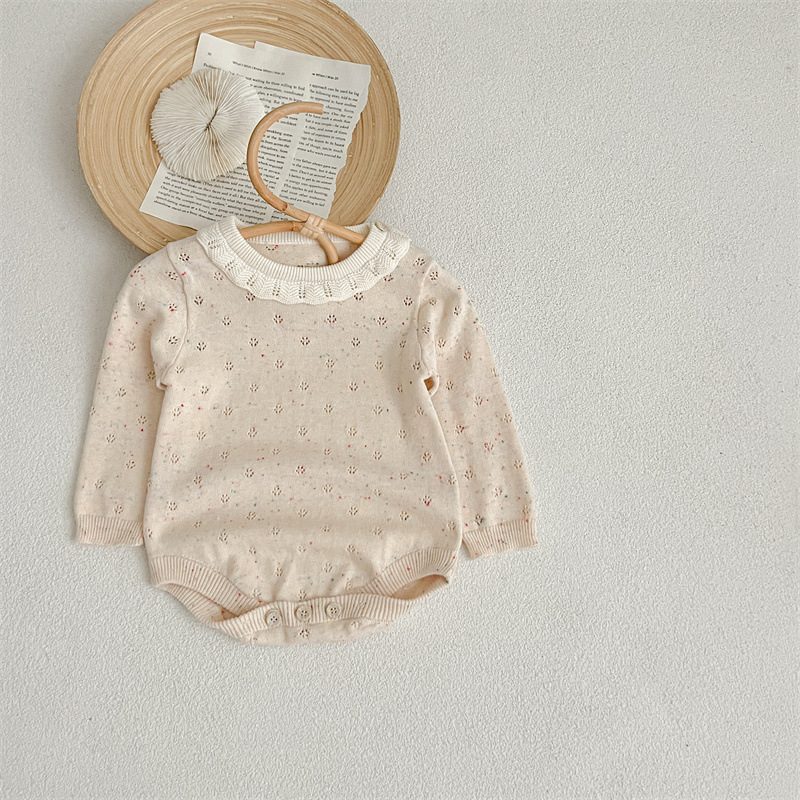 ins 秋新作 ベビー服 女の子 ニット ロンパース 子供服 可愛い おしゃれ 出産祝い 森ガール