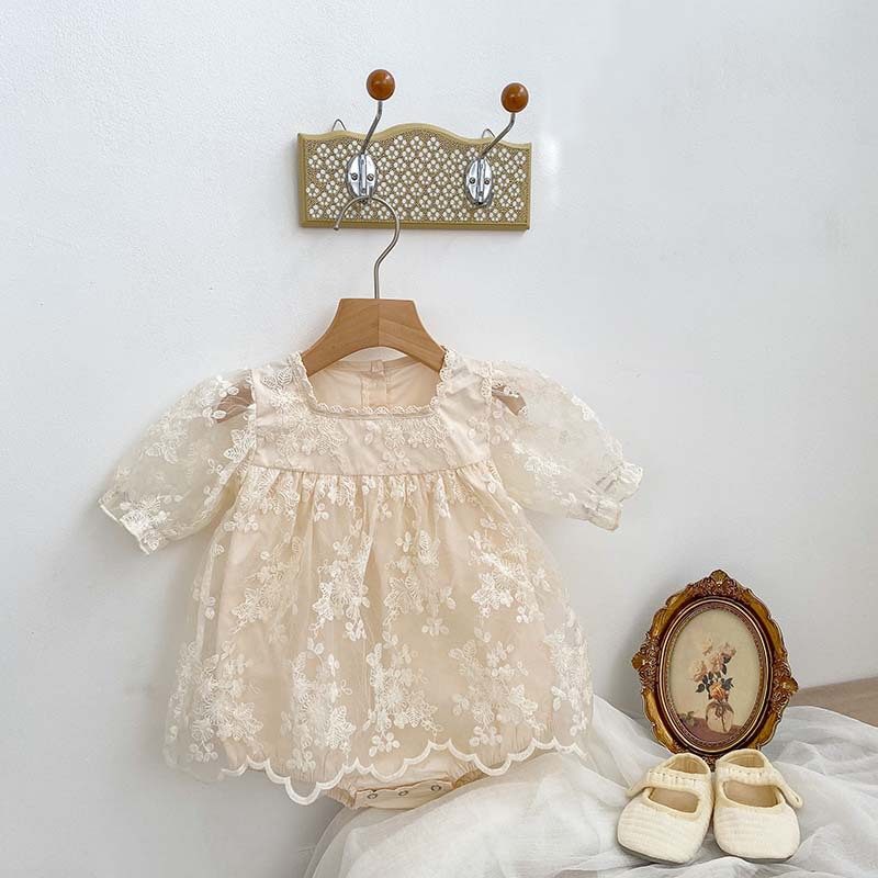 ins 夏新作　ベビー服　レース　ロンパース　女の子　カバーオール　可愛い　子供服　おしゃれ　森ガール
