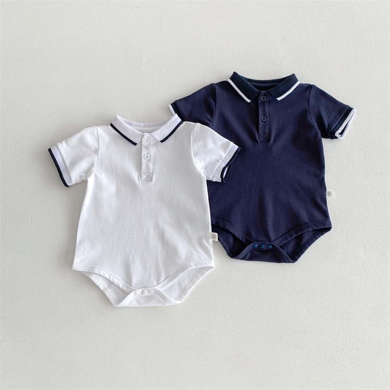 ins夏新作 ベビー服 ポロロンパース 新生児 子供服 可愛い 出産祝い ポロシャツ おしゃれ 襟付き