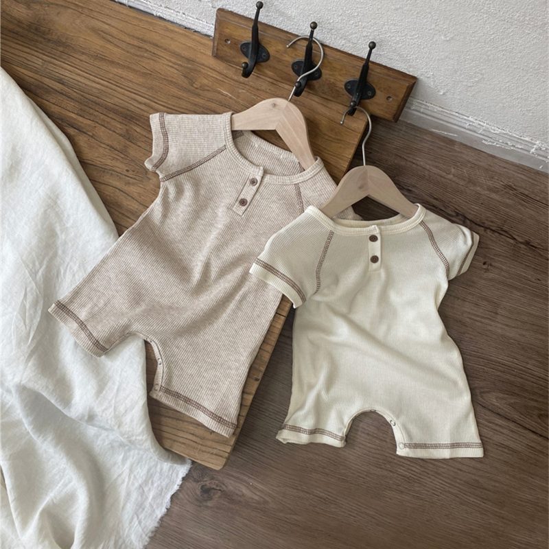ins 夏新作　ベビー服　ワッフル　ロンパース　新生児　カバーオール　可愛い　子供服　出産祝い　おしゃれ