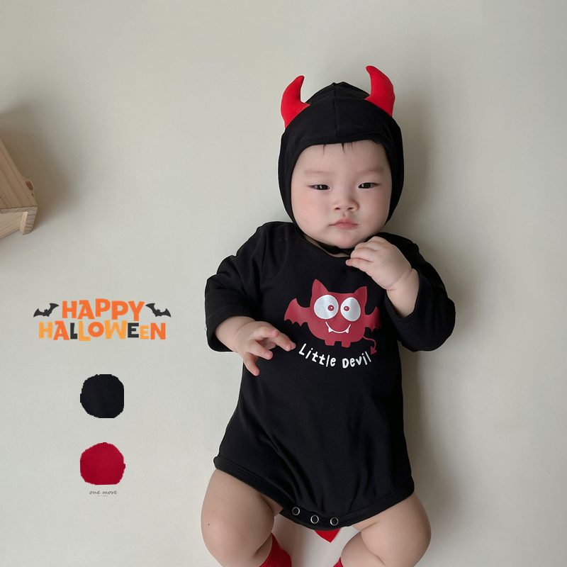 ins 新作　ベビー服　帽子付き　ロンパース　デビル　カバーオール　可愛い　悪魔　ハロウィーン　仮装