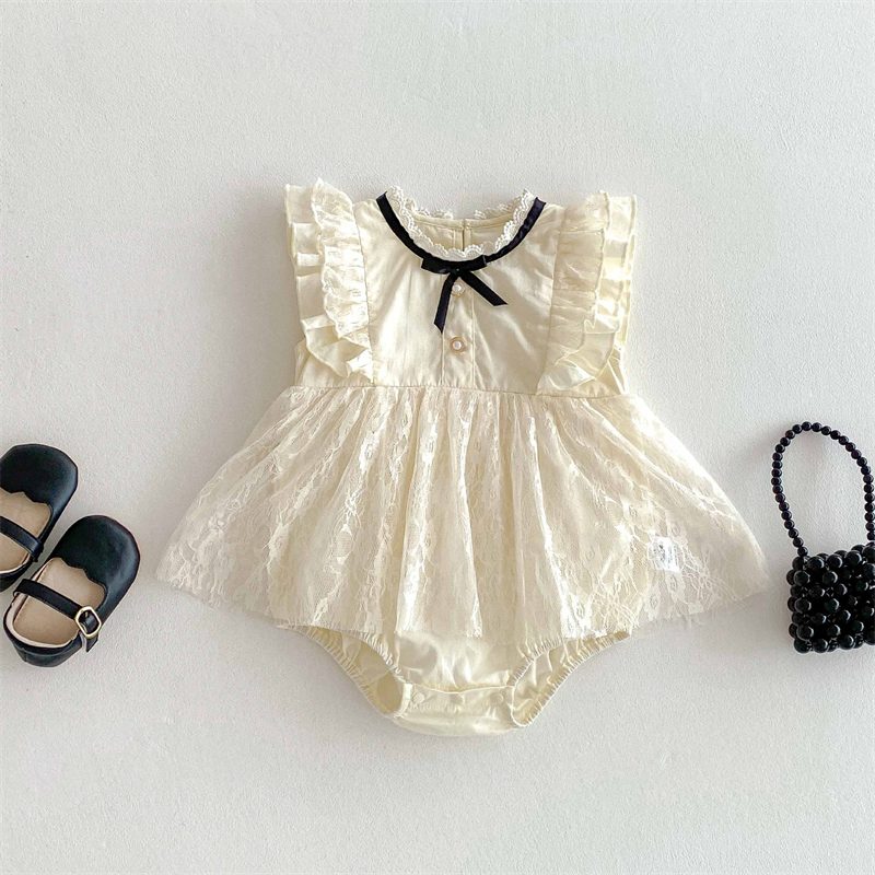 ins 夏新作　ベビー服　レース　ロンパース　女児　フリル　カバーオール　可愛い　子供服　おしゃれ