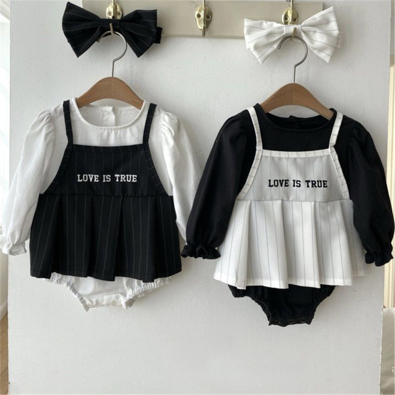 ins 秋新作　子供服　フェイクレイヤード　長袖　ロンパース　可愛い　おしゃれ　女の子　カバーオール