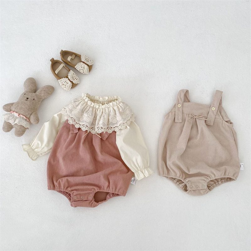 ins 秋新作　ベビー服　コーデュロイ　サロペット　ロンパース　女の子　カバーオール　可愛い　子供服