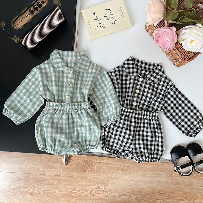 ins 秋新作 ベビー服 女の子 セットアップ シャツ&ショートパンツ 可愛い おしゃれ 子供服