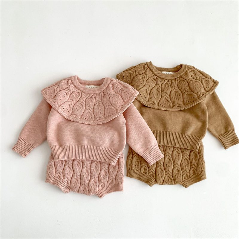 ins 秋新作　ベビー服　ニット　セットアップ　トップス　ショートパンツ　カジュアル　可愛い　おしゃれ