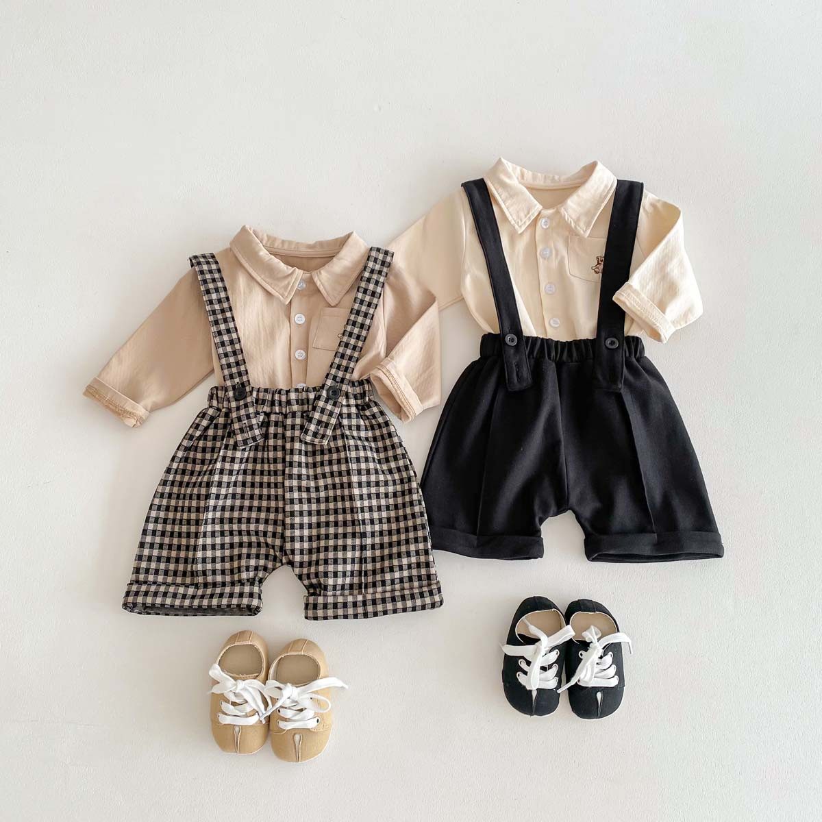 ins 秋新作　ベビー服　セットアップ　シャツ　サロペット　可愛い　おしゃれ　子供服　春夏