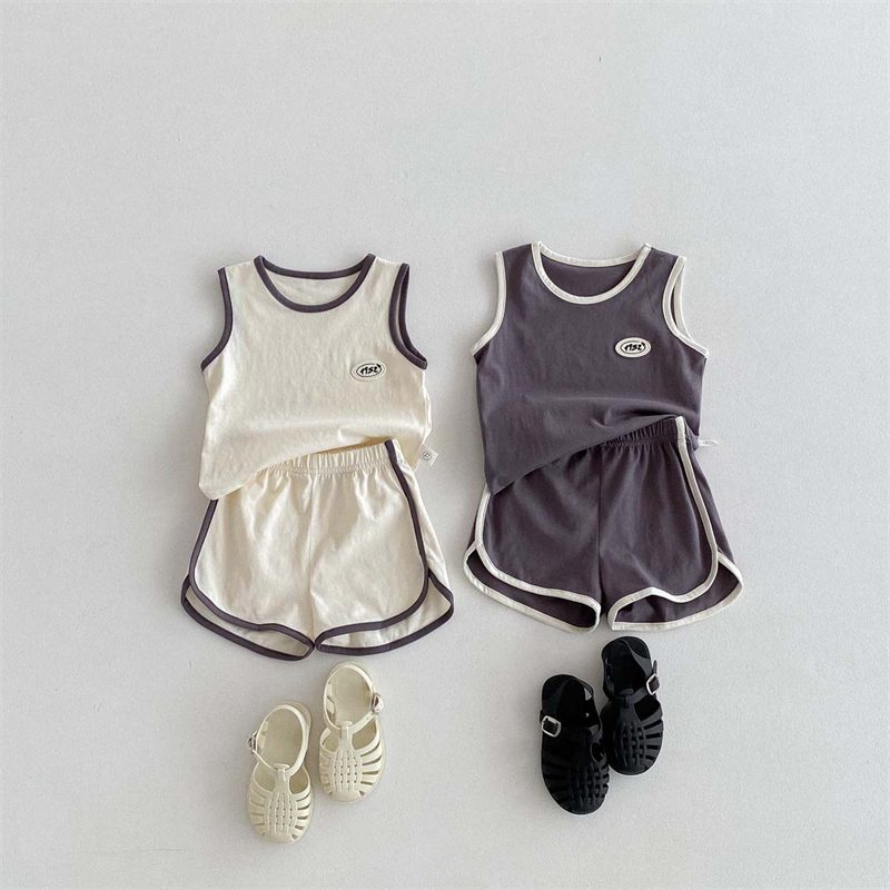 ins 夏新作 ベビー服 ベスト ショートパンツ カジュア セットアップ 子供服 英字 柔らかい 可愛い