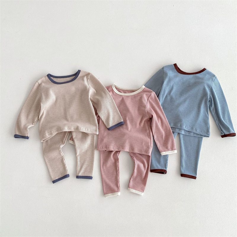 ins 秋新作　子供服　無地　部屋着　セットアップ　長袖Tシャツ　ロングパンツ　柔らかい　おしゃれ