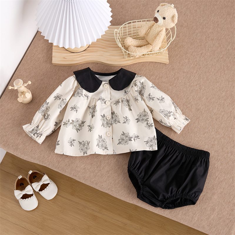 ins 秋新作　ベビー服　女の子　セットアップ　長袖　花柄　Tシャツ　ブルマ　おしゃれ　可愛い　子供服