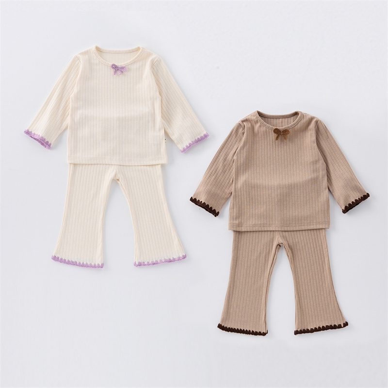 ins 秋新作　ベビー服　女の子　部屋着　セットアップ　長袖Tシャツ　ロングパンツ　子供服　可愛い　2色