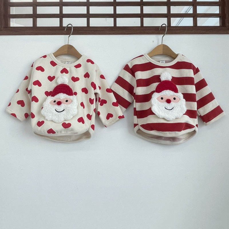 ins　子供服　クリスマス　赤ちゃん　パーカー　サンタ　ベビー服　サンタクロース柄　可愛い　トップス
