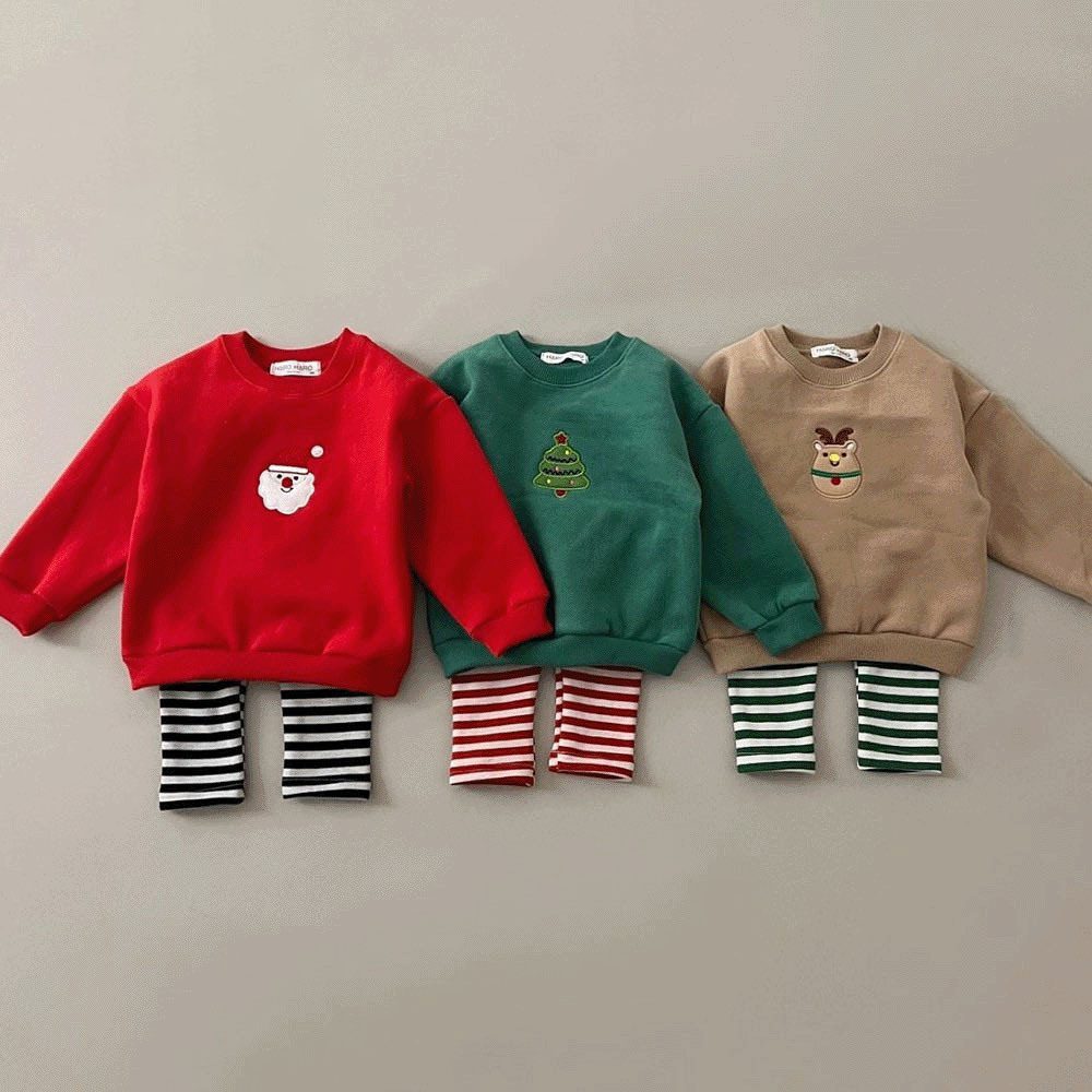 insスタイル キッズ服 クリスマス トレーナー 赤ちゃん 裏起毛 サンタ服 ベビー服 可愛い