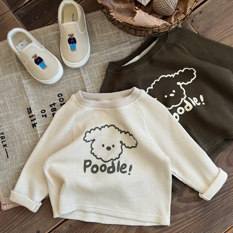 ins 新作　ベビー服　ワッフル　長袖Tシャツ　トップス　長袖　可愛い　子供服　おしゃれ　春秋